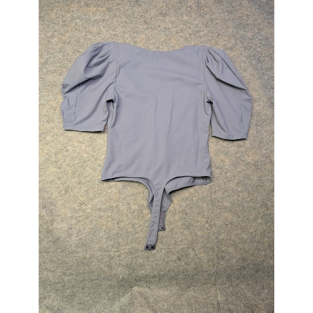 NWT Free People VA Va Voop Puff Sleeve Bodysuit Size Large Purple Lavender - Picture 6 of 7